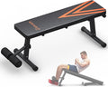2 In 1 Adjustable Flat Weight Bench - Bonvork 45.3'' Extended Foldable Flat Bench for Home Gym,750LBS Sit Up Bench with 18'' Widened Base,Strength Training Workout Bench Press for Full Body Exercise