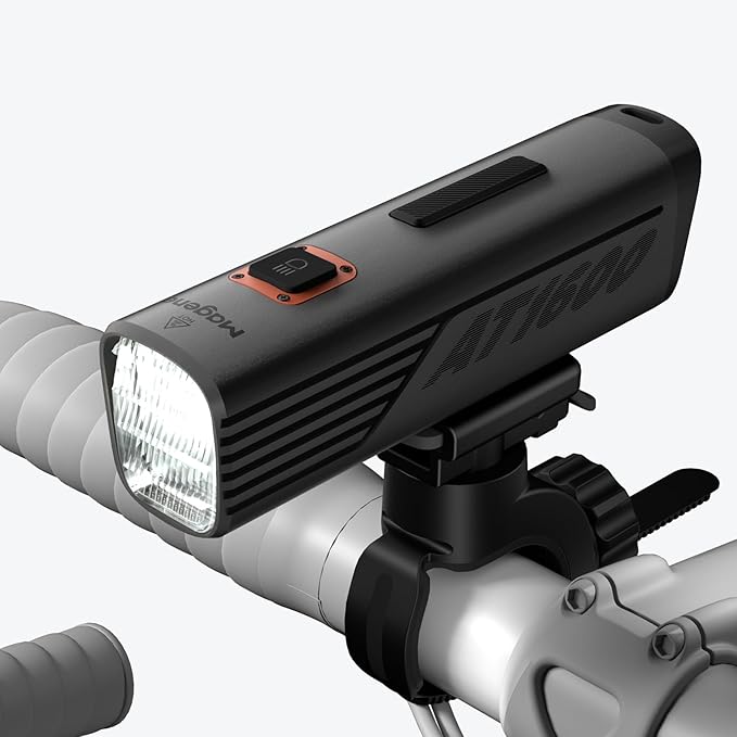 Magene AT1200/1600 Smart Bike Headlights - Bright 1200/1600 Lumens, 85h Battery, Rechargeable Bicycle Light Front, Compatible with Garmin Edge 530+