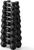 PAPABABE Hex Dumbbell Set 45-550 lb, Rubber Encased Home Gym Dumbbells, Weights Dumbbells for Women & Men, Hand Weight for Strength Training