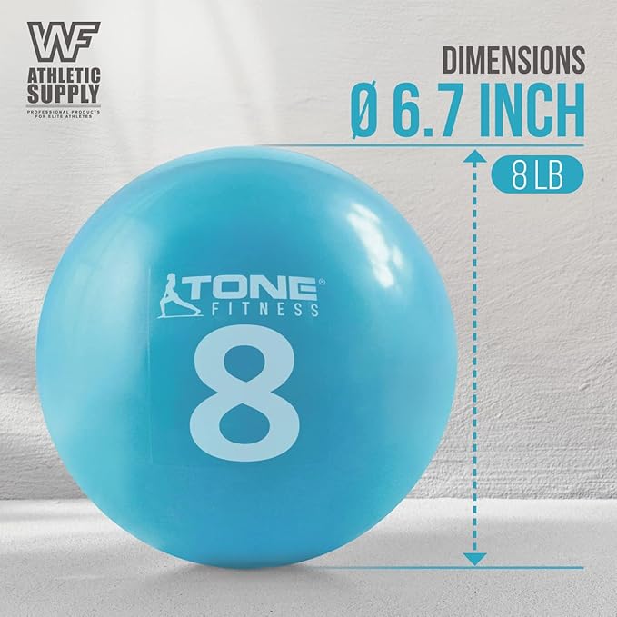 CAPHAUS Soft Weighted Exercise Ball, Weighted Toning Ball, Soft Medicine Balls for Exercise, Yoga, Pilates & Physical Therapy, 6, 8, 10 LB, Option Available in Single, Pair & Set with Rack