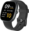 HUAKUA Smart Watches for Women Men (Answer/Make Calls), 1,85" HD Smart Watch for iPhone/Android Phones, Fitness Tracker with 100+ Sport Heart Rate/Sleep Monitor Pedometer IP68 Waterproof (Black)
