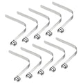 PATIKIL 8x8mm Kayak Paddle Snaps, 10 Pack Tent Pole Clips Steel V Shaped Single Pin Push Button Spring Clips Lock Tube Pole Clips for Camping Awning