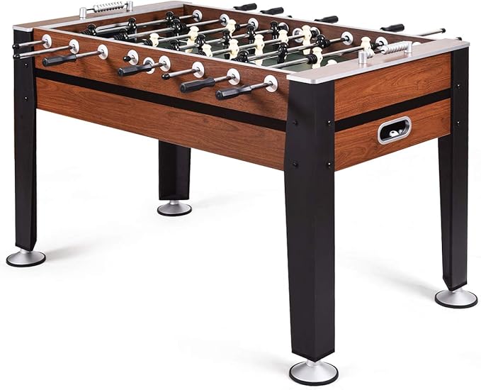 GYMAX Foosball Table, 54” Full Sized Soccer Game Table with 2 Footballs, Game Tables for Game Room Adults Kids Family Night