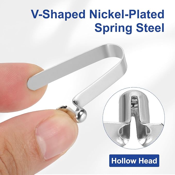 HARFINGTON Single Button Kayak Paddle Snap Spring Clip Spring Steel V-Shaped Hollow Lift Telescopic Locking Tube Pole Clips for Tent Umbrella Camping