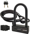 Bike U Lock, Heavy Duty Anti Theft U Lock with 6ft Steel Cable, 4-Digit Combination Type Bicycle U Lock with Mounting Bracket for Bike, Motorcycle, Scooter, Door, Fence
