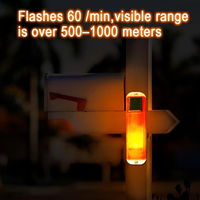 Aolyty Solar Strobe Warning Light Sensitive LED Warning Lamp Super Bright IP54 Waterproof Light Control Flashing Beacon Barricade Construction Safety Road Signs Flash Traffic Lights (Red)