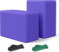 2 Pack 9‘’x6‘’x4‘’ Yoga Blocks with Stretch, Durable Yoga Foam Blocks, High Density & Non Slip Surface for Yoga, Pilates, Stretching, Dance, Ballet, Gymnastics,Fitness for Stability & Balance