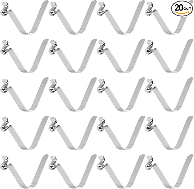 HARFINGTON Single Button Kayak Paddle Snap Spring Clip Spring Steel V-Shaped Hollow Lift Telescopic Locking Tube Pole Clips for Tent Umbrella Camping