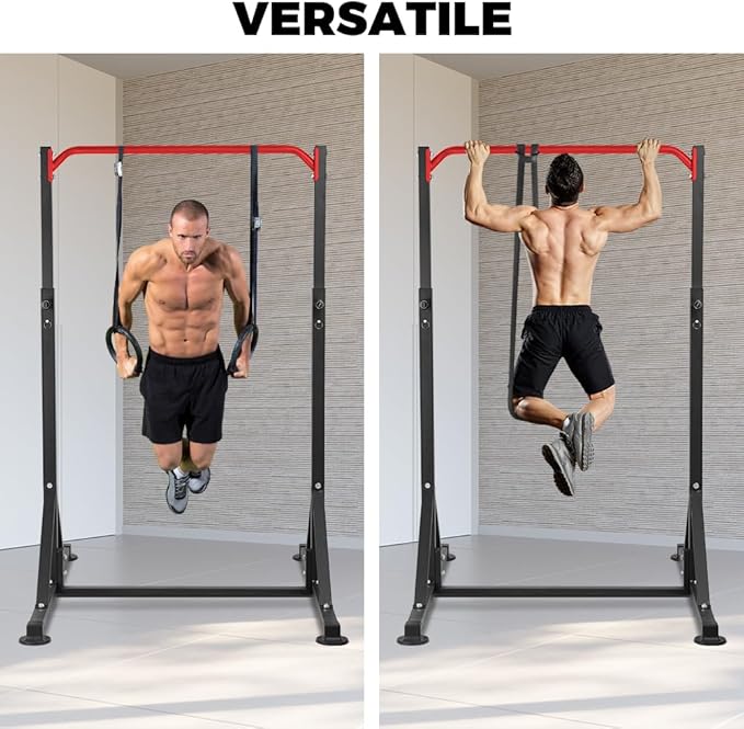 ONETWOFIT Pull Up Station, Power Tower Adjustable Pullup Bar Multifunction Strength Training Workout Gym Equipment Free Standing Chin up Bar for Home Outdoor, Support 440LBS