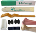 La Esmeralda Ballet Professional Wooden Pine Foot Stretchers Set for Dancers, Elastic Stretch Band, Two Pads, Leg Strap, Carry Bag and Gift Box.