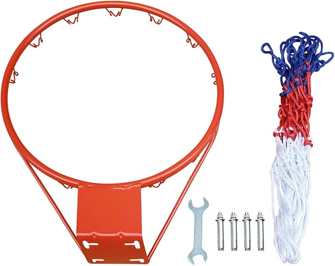 Basketball Rim Goal 18 ", Replacement Basketball Rim Goal Hoop Net for Indoor Outdoor