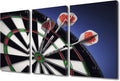 3 Panels Sports Theme Wall Art Dart Hits the Bullseye Wall Art Inspirational Wall Art Modern Artwork Dart Plate Canvas Prints Pictures on Canvas Wall Art for Home Decor Ready to Hang(24"Wx36"H)
