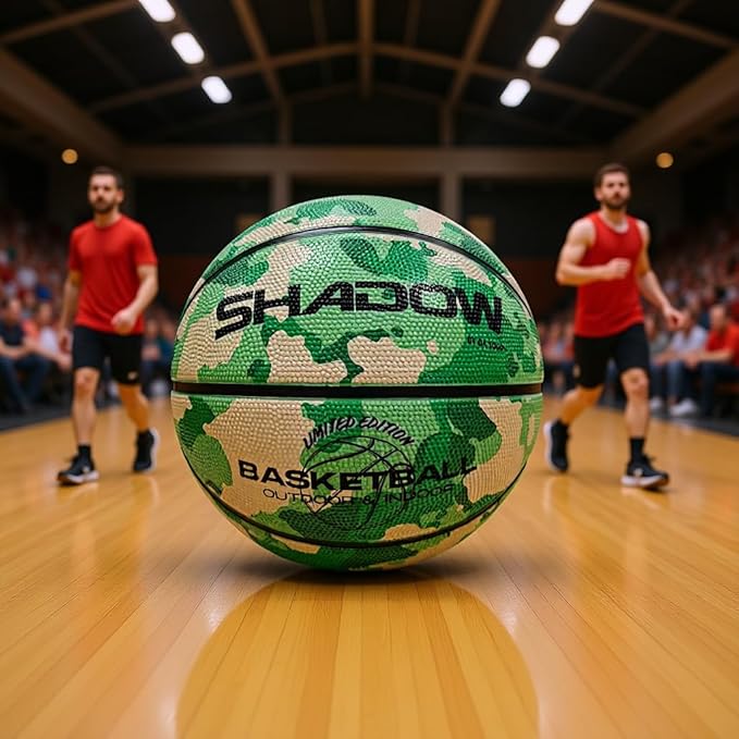 Shadow Limited Edition Basketball, Regulation Size 7, 29.5 inches, White Grey. Indoor and Outdoor. Great Gift idea.
