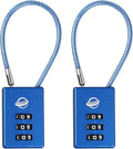 3 Digit Cable Combination Lock 5 inches Cable for School Gym Locker,Filing Cabinets,Helmet,Toolbox,Luggage Suitcase,knapsack,Blue 2Pack