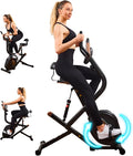 3 in 1 Exercise Bike,Squat Machine,8-level Adjustable Magnetic Bike for Home with App,Squat Rowing Machine, Low Noise Indoor Cycling Bike with 300lbs Weight Capacity,Glutes & Leg Home Workout Machine and Fitness Courses for Weight Loss