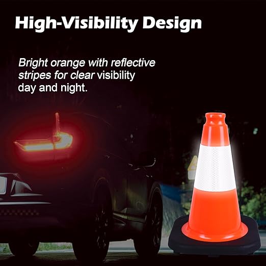 360 Pack 12 Inch Orange Traffic Cones Black Base,Safety Cones for Parking Lot Management, Driveway Delineator, Vehicle Guidance, Compact Outdoor Use (Orange, 12 inch -360 Pack)