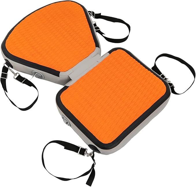 Kayak Seats,Inflatable Kayak Seat,Adjustable Boat Seat,Thicken Seat Cushion for Kayaks Padded,Cushioned Fishing Seats w/Back Support Adjustable Strap for Kayaking Canoeing Drifting (Orange)