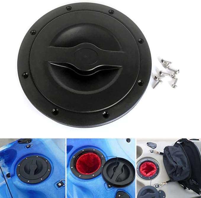 Hatch Cover Deck Plate ABS Easy Install Accessories Hatch Cover with Red Waterproof Bag and Fasteners for Kayak Boat Fishing Rigging