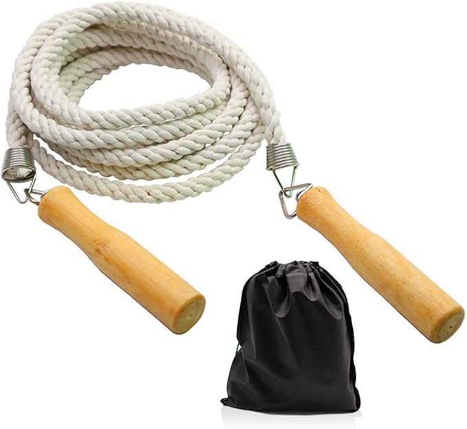 ACEONE Long Jump Rope, Multiplayer Skipping Rope with Wooden Handle for Kids and Adult, Team Group Jumping Rope for School Sport and Outdoor Activity