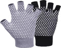 YL TRD V 2 Packs of Non Slip Fingerless Yoga Gloves Exercise Gloves Workout Gloves