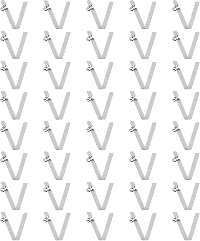 HARFINGTON Single Button Kayak Paddle Snap Spring Clip Spring Steel V-Shaped Hollow Lift Telescopic Locking Tube Pole Clips for Tent Camping