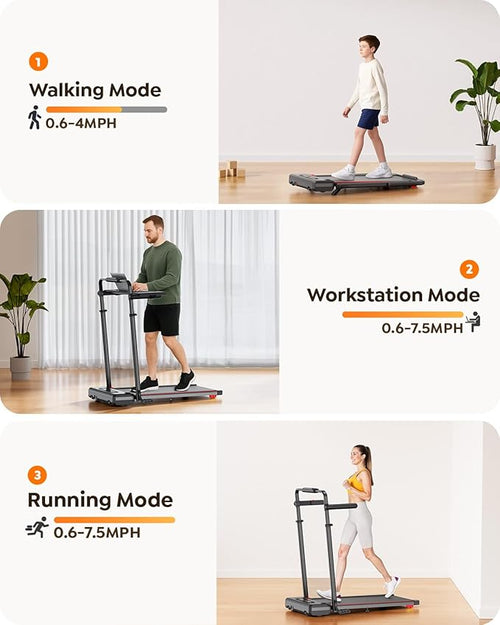 3 in 1 Under Desk Treadmill with Incline, Walking Pad with Removable Desk Workstation, Adjustable Height for Different Need, 300lbs Capacity, Foldable Compact for Home Small Office