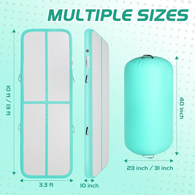 Inflatable Gymnastics Air Roller Set, Tumble Rolling Air Roller Gymnastics Barrel with Electric Pump for Kids Adults Home Outdoor Gymnastic Training Cheerleading Yoga