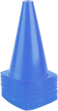 9 Inch Plastic Training Traffic Cones, Sport Cones, Agility Field Marker Cones for Soccer Basketball Football Drills Training, Outdoor Activity or Events - (Set of 10, 12, 15 or 24, 4 Colors)