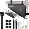 WOTOW Bike Tire Repair Tool Kit, Waterproof Frame Storage Bag & Mini Bike Pump & 16 in 1 Multitool & Bicycle Tyre Lever Patch Portable Repair Tool Accessories Set for Road Mountain BMX Cycling