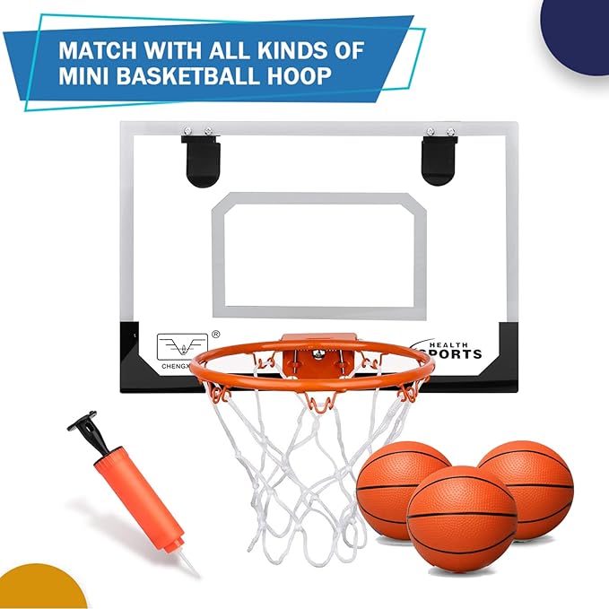 Dilabnba 8" Mini Rubber Replacement Basketballs for Basketball Hoop/Pool, Toddler Soft Beach Bouncy Ball Sports Party Game for Kids Adults, Junior Balls Indoor & Outdoor Arcades & Games (4PCS)