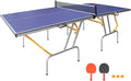 Compact Ping Pong Table, 8ft Mid-Size Indoor/Outdoor Table Tennis Game Set, Foldable, Portable Table Tennis Table with Net, 2 Table Tennis Paddles and 3 Balls