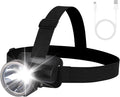 Bright LED Rechargeable Headlamp,Lightweight Mini Head Lamp with 2 Modes,IPX5 Waterproof USB Headlight with 90° Adjustable, Outdoor Portable Flashlight Headlamps for Hiking Running Camping