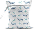 Wet Bag, Wet Dry Bag, Wet Bag for Swimsuit, Travel, Beach, Pool, Diapers, Dirty Yoga Gym Clothes, Makeup Bag, Waterproof Reusable Beach Bag Ocean Decor Starfish Sea Horse Anchor
