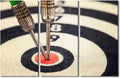 Canvas Wall Art 3 Panel Sports Theme Paintings Wall Art Dart Hits the Bullseye Pictures Dart Board Print on Canvas Wall Decor for Bar Club Bedroom Stretched and Framed Ready to Hang(40"Wx60"H)