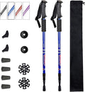 Aihoye Trekking Poles Shock Absorbing Adjustable Hiking or Walking Sticks for Hiking Collapsible Strong, 2-pc Pack Lightweight Walking Pole, All Terrain Accessories and Carry Bag