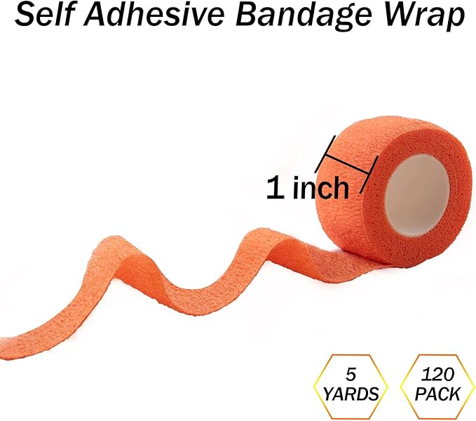 BQTQ 144 Rolls Self Adhesive Bandage Wrap 1 Inch Colorful Self Adherent Wrap Tape Sticky Bandage Athletic Wrap Self Adhesive Wrap for Sports Vet Wrist Ankle Sprains
