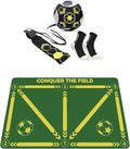 Soccer Training Mat,Football Footstep Training Mat,Agility Improve Ball Control,Quiet and Non-Slip, Includes Adjustable Elastic Rope and Non-Slip Socks, Perfect for Indoor and Outdoor Training