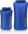 2-pack 30D Nylon Waterproof Dry Bag-Portable Storage Sack for Kayaking, Hiking and Rafting-Roll Top Closure-Float on Water(5L/20L,Blue)