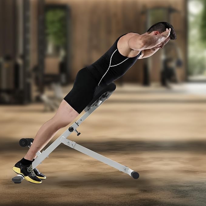 Fitness Roman Chair Training Hyperextension Bench Exercise 5 Levels Adjustable Sport Roman Chair Back MAX 300LBS for Home, Gym, Hotel, School, and Other Occasions