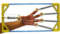 Finger Exerciser & Hand Strengthener Expert Grip Strength Training for Athletes, Musicians & Physical Therapy (Metal Blue + Yellow Cover)