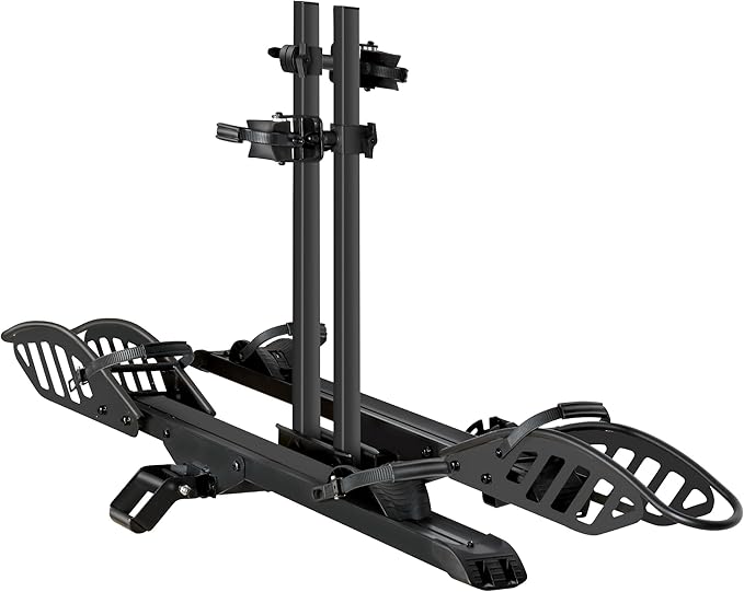 Hitch 2-Bike Rack, 200 lbs Capacity E-Bike Carrier Platform Mount, Up to 5’’ Fat Tire Bicyclefor 2’’ Receiver Cars Trucks SUVs Minivans RV, Trailer (Mate)