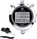 Stopwatch, Metal Stop Watch for Sports 10/100/400 Laps, Stopwatches Timer for Coach Sports Running with 0.01second & 0.001second Timing, Conutdown, Alarm