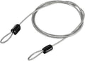 MECCANIXITY Security Steel Cable Lock, Safety Cable Flexible Wire Rope Luggage Lock 3.3feet 2.5mm Vinyl Coated Braided Steel with Double Loop for Bike Bicycle U-Lock Padlock Transparent