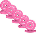 RITFIT Pink Weight Plates, 2 Inch Olympic Barbell Weight Plate, Bumper Plates With Steel Insert, Pink Weights for Gym and Home