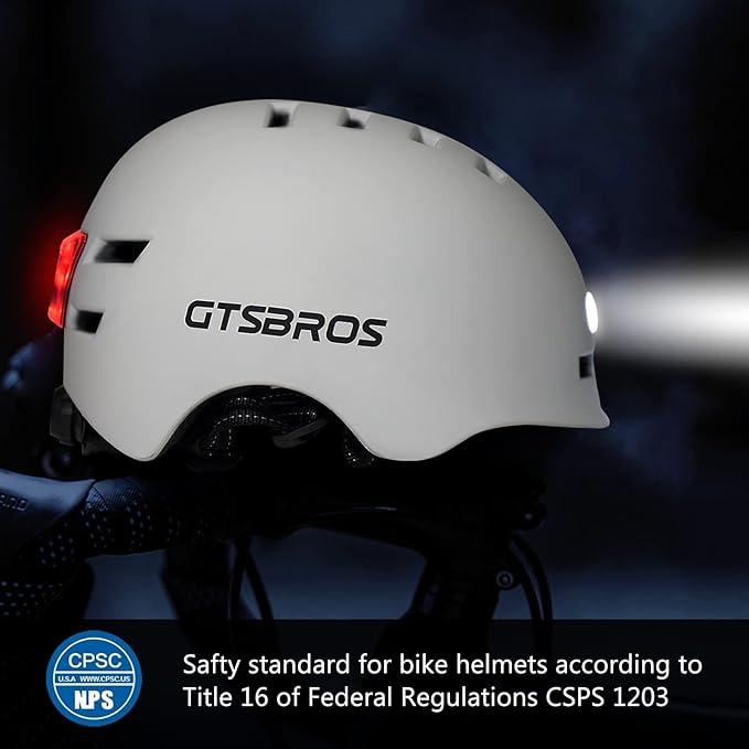 Bike Helmets for Adults - Front and Rear LED Lights Adjustable Bicycle Helmet for Adults Men Women Scooter Helmet for Commuting, Road Biking, Skating, Scooter