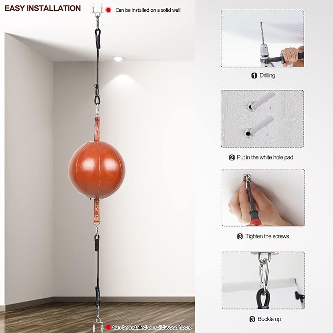 InnoLife Double End Punching Ball Striking Punching Bag Kit, Speed Striking Reflex Kit with Bungee Cords Perfect for Reaction, Agility, and Hand Eye Coordination Training