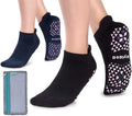 Hylaea Unisex Non Slip Socks with Grip for Yoga, Hospital, Pilates, Barre | Ankle, Cushioned