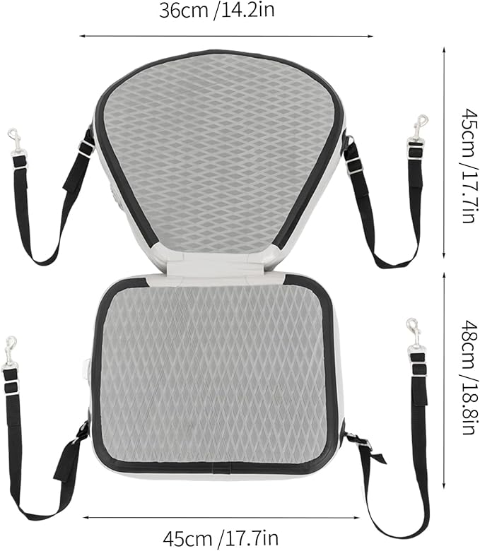 LYNICESHOP Kayak Seats Portable Thicken Seat Cushion for Kayak Padded Kayak Seat w/Back Support Adjustable Strap, for Kayak, Canoe, and Boat (Gray)