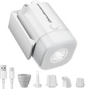 THE WEEKEND Portable Air Pump for Inflatables with Camping Lantern,3kPa Tiny Air Mattress Pump with 2000mAh Rechargeable Battery,Inflate Deflate for Sleeping Pads Pool Floats Inflatable Toys(White)