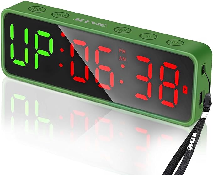 Small Gym Timer Clock Stopwatch Magnetic Workout Interval Timer, Large LED Digital Display, Home Accessories Countdown Clock for Home Gym Garage Schools